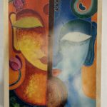 Dual Divinity: Krishna & Buddha Wood